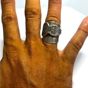 VTG Oklahoma Spoon Ring.  Handmade, One Of One. Silver Plated. 11,Can Be Smaller